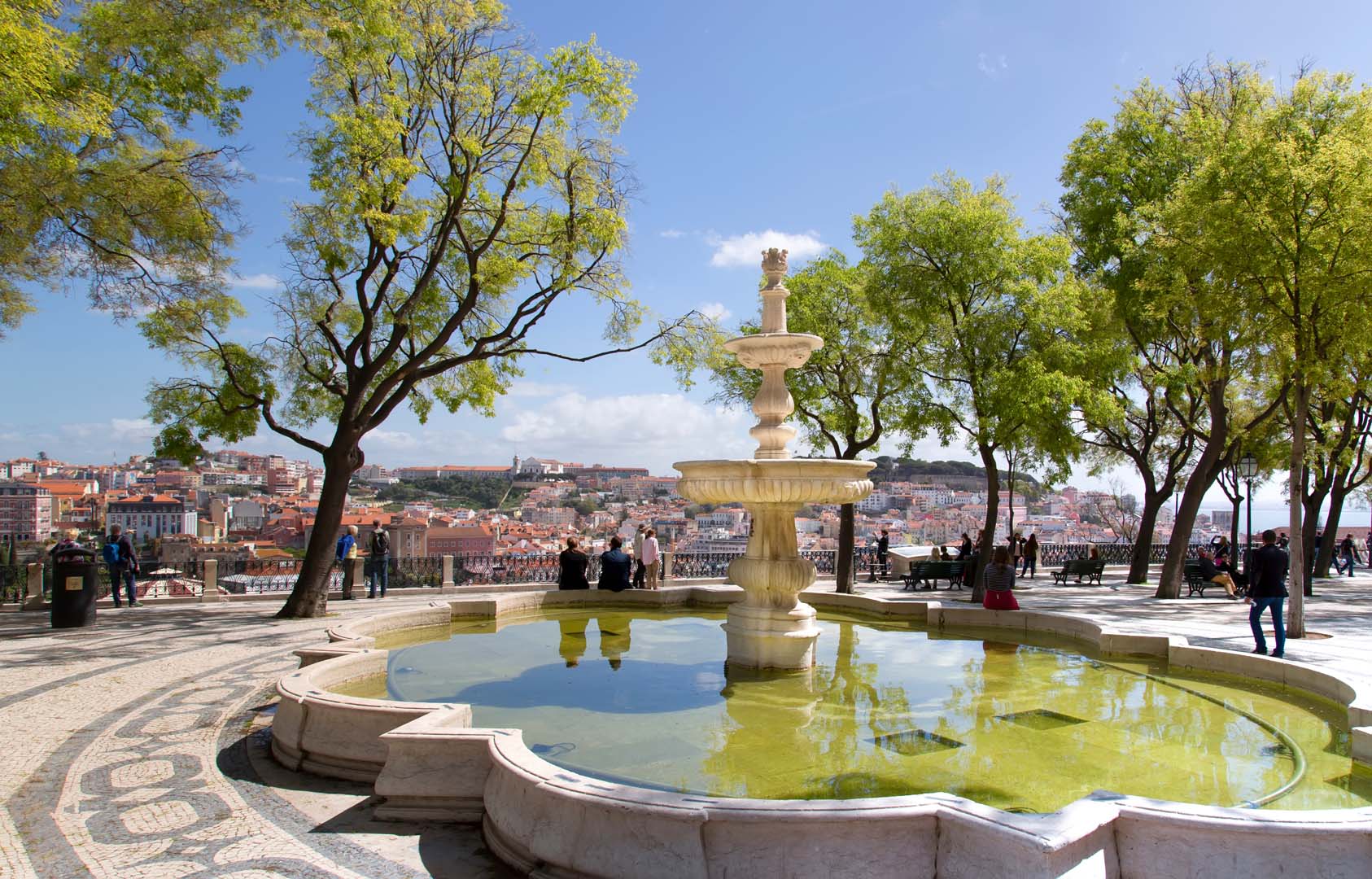 Lisbon, Portugal-May 17, 2020: Colorful buildings of Lisbon historic center near landmark Rossio Square